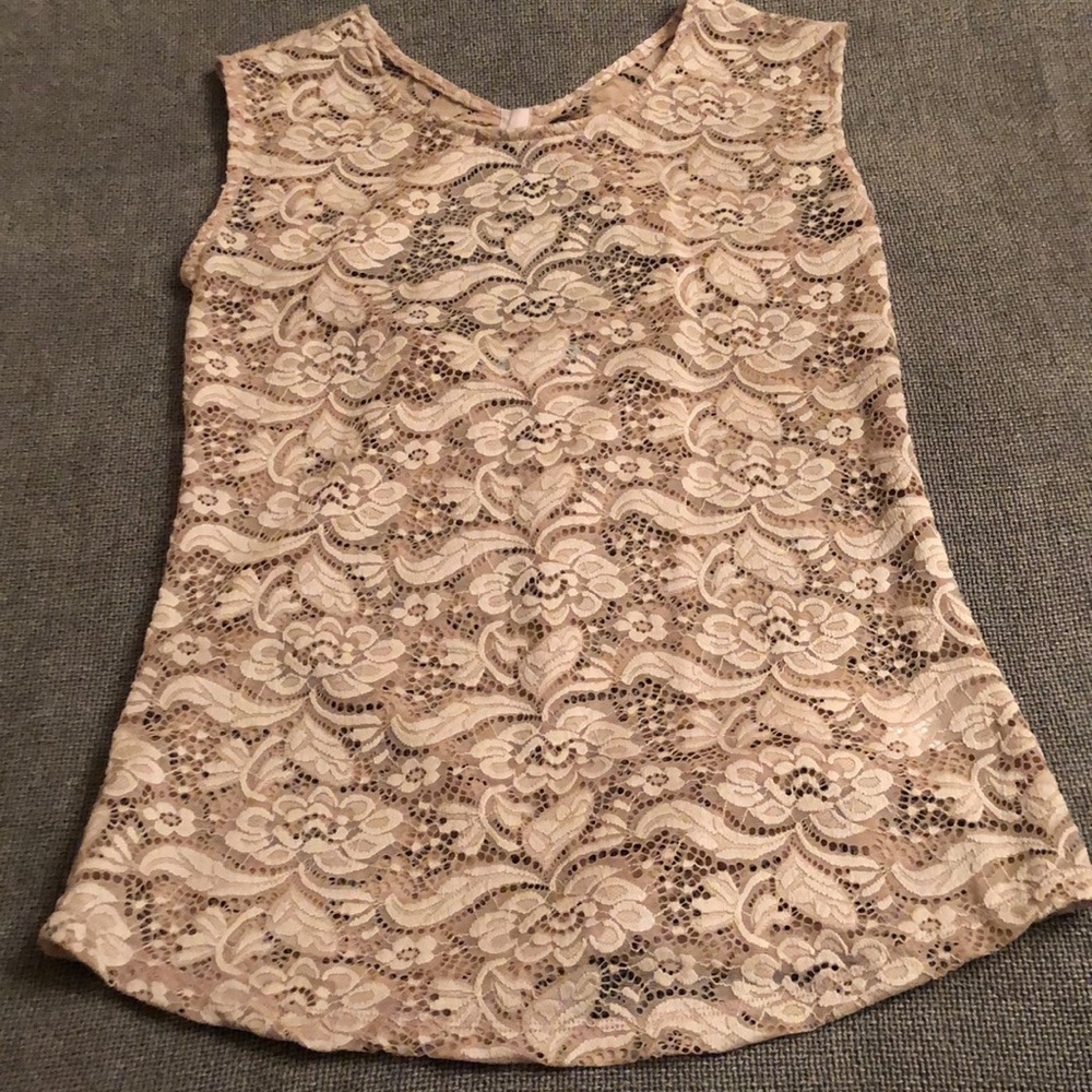 MAURICES NWOT BLUSH PINK LACE SLEEVELESS TOP - Picture 6 of 16